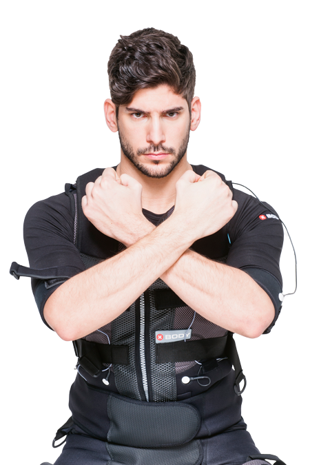 Premium Photo  Muscular male athlete in ems suit is doing workout sport  training that uses electrical impulses to stimulate muscles on white  background sport training in electrical muscle stimulation suit